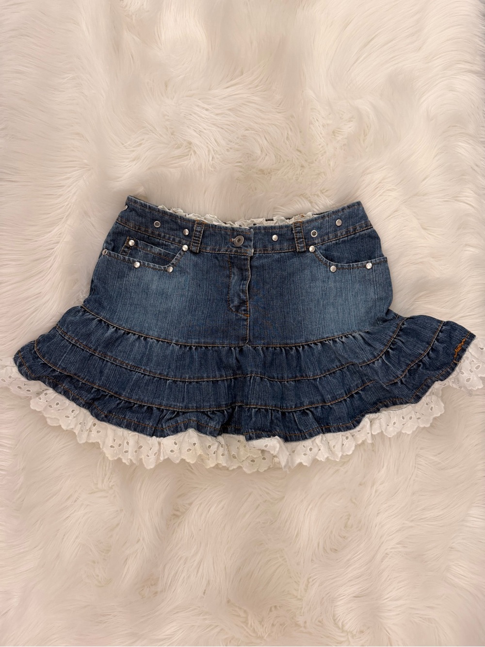 European vintage ruffle skirt
